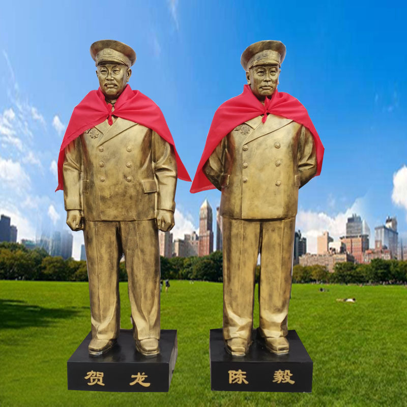 玻璃钢十大元帅雕像仿铜名人胸像雕塑校园文化雕塑室内人物摆件