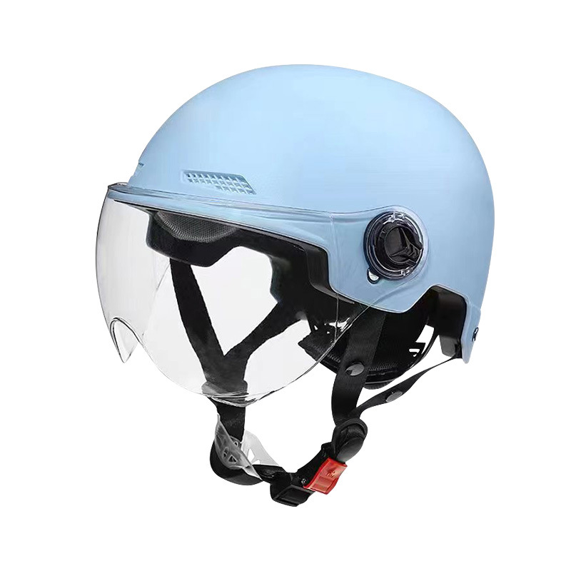 3c Certified Electric Bicycle Helmet Female Motorcycle Helmet Male Summer Half Helmet Battery Car Harley Light Type Helmet