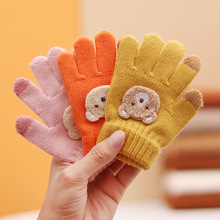 婴儿手套五指分指宝宝秋冬款毛线可爱男童女童针织1-3岁2保暖儿童