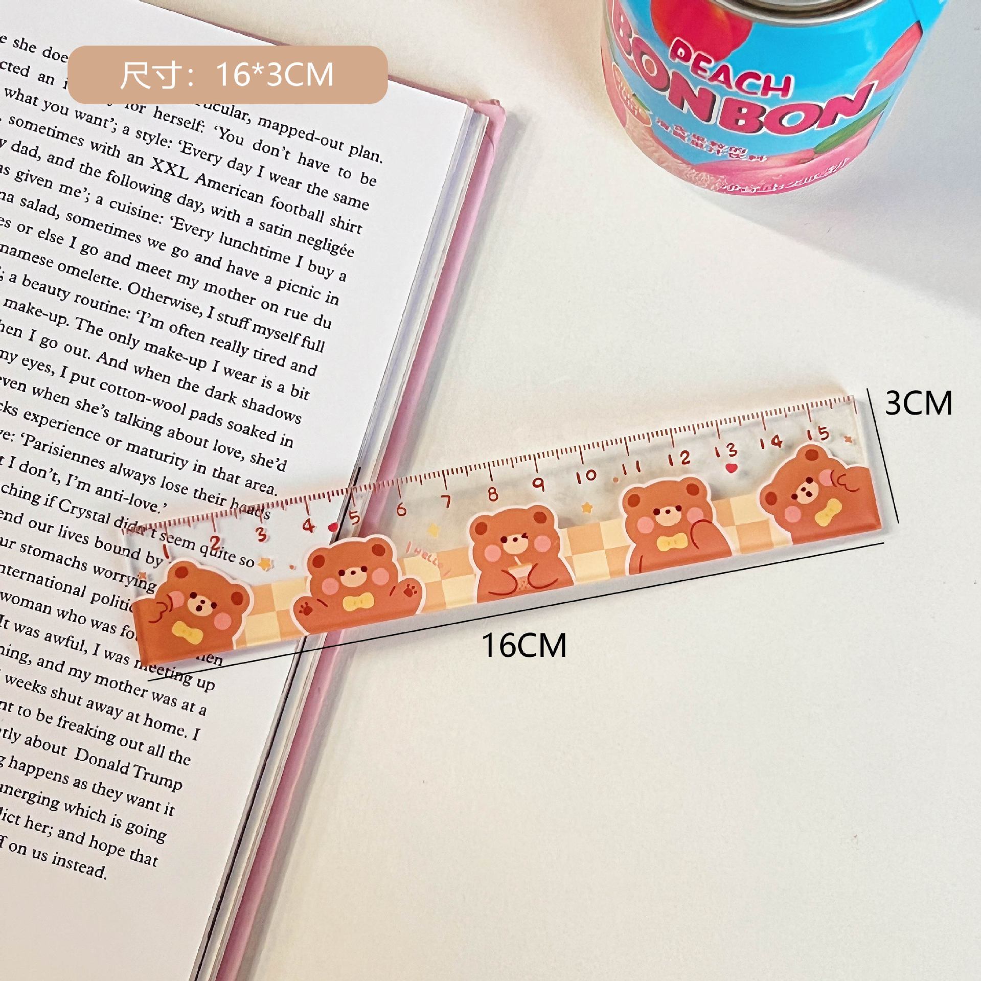 New Ruler Student Girl Heart a Scale Office Culture and Education New Style Cute Cartoon 15cm Ruler Wholesale