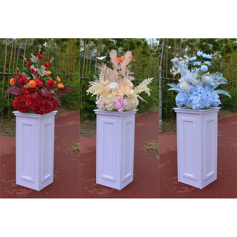 pvc白方柱拆分路引木质方柱欧式罗马柱婚庆路引户外婚礼道具