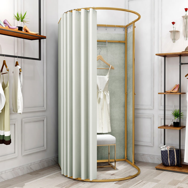 商场服装店试衣间轨道大半圆移动试衣间落地换衣间门帘简易更衣室