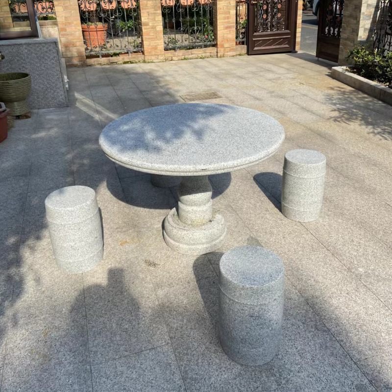 天然石桌石凳户外花岗岩庭院石头桌椅家用阳台广场公园石桌子