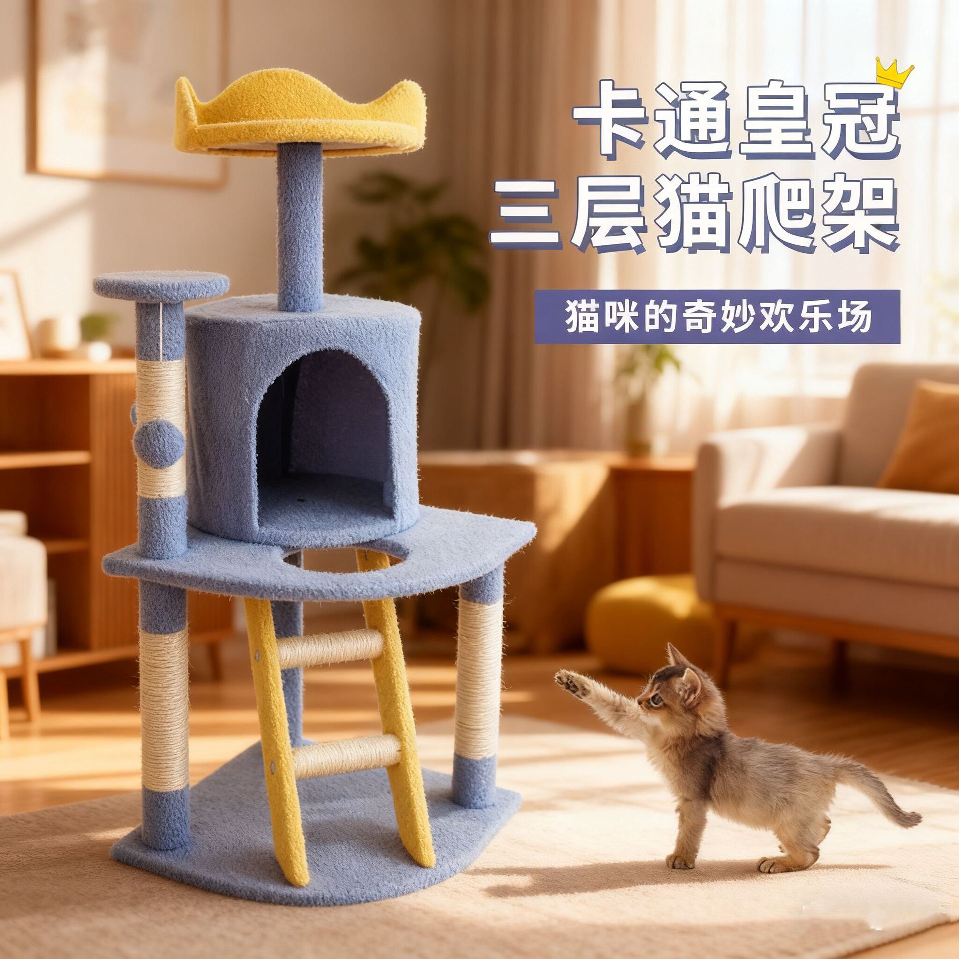 climbing frame  nest  tree integrated oversized  scratching rack sisal  scratch board  jumping platform does not cover an area of grinding claw column