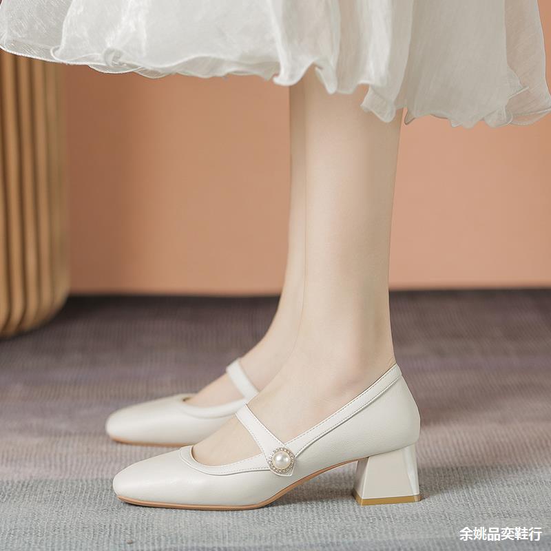 旗袍鞋子高跟鞋设计感小众气质玛丽珍女鞋显脚小古风新中式伴娘鞋