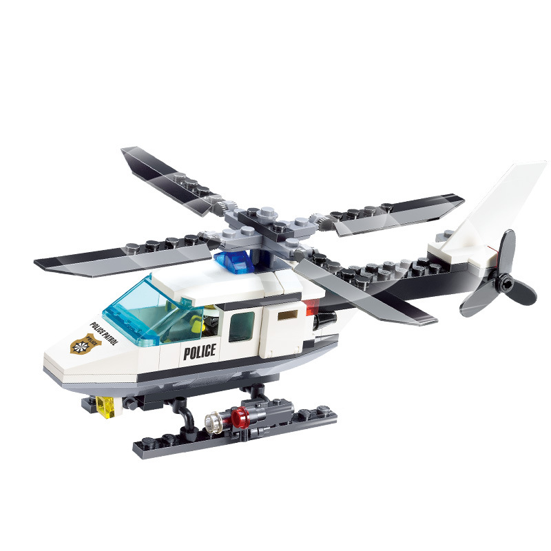 Kazi 6729 City Series Police Helicopter Small Particle Assembly Building Blocks Children Educational Toy Gift Ornaments