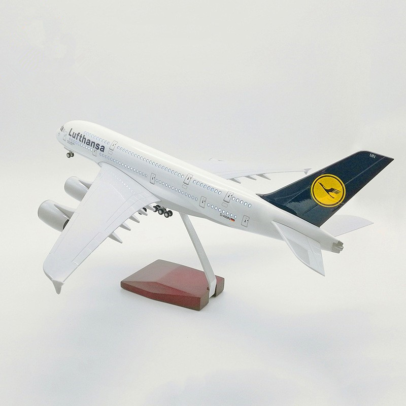 德国汉莎橙色航空led声控 1:160 46cm a380 lufthansa飞机模型