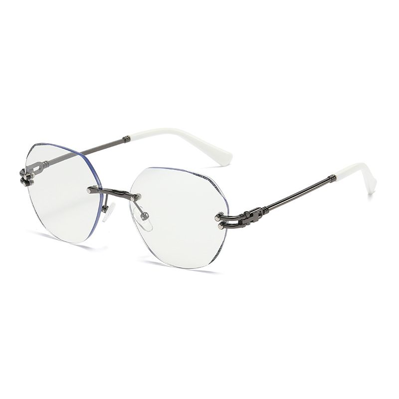 Photochromic Presbyopic Glasses Frameless Fashion Trimming Women's Presbyopic Glasses Day and Night Dual-Use Presbyopic Glasses for the Elderly