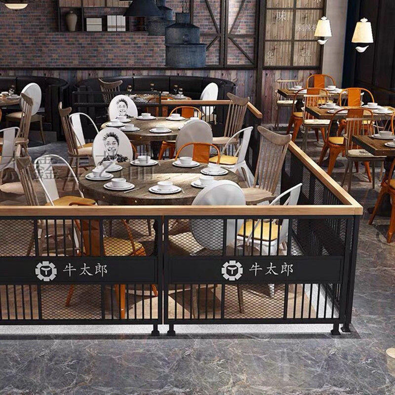 铁艺屏风半截绿植矮工业风隔断酒吧餐厅火锅围栏花架奶茶店护栏墙