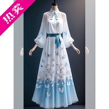 新中式国风女装穿搭一整套2024新款改良汉服上衣显瘦半身裙两件套