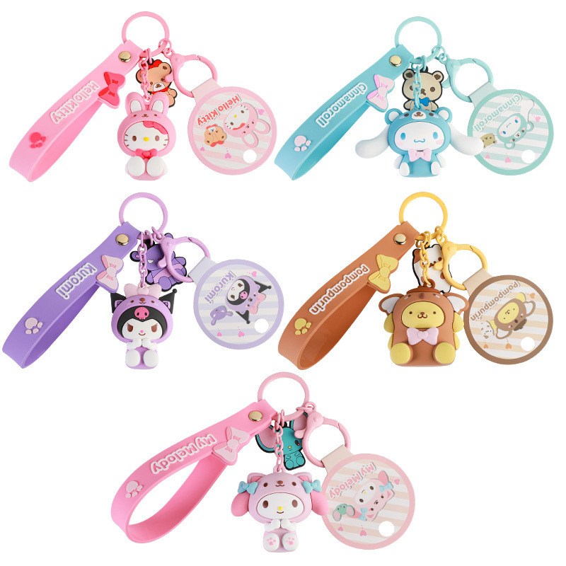 Sanrio Animal Clothing Series Pendant Melody Clow M Keychain Schoolbag Cartoon Girl Small Gift Wholesale