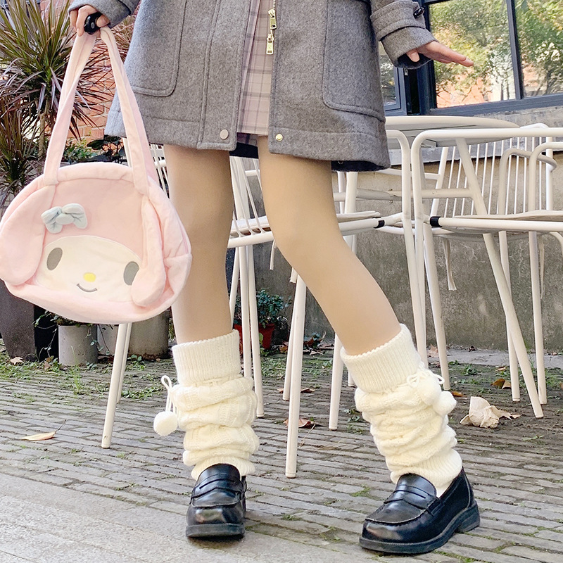 日系软妹jk堆堆袜套大象护膝春秋冬季白色小腿袜女保暖lolita袜子