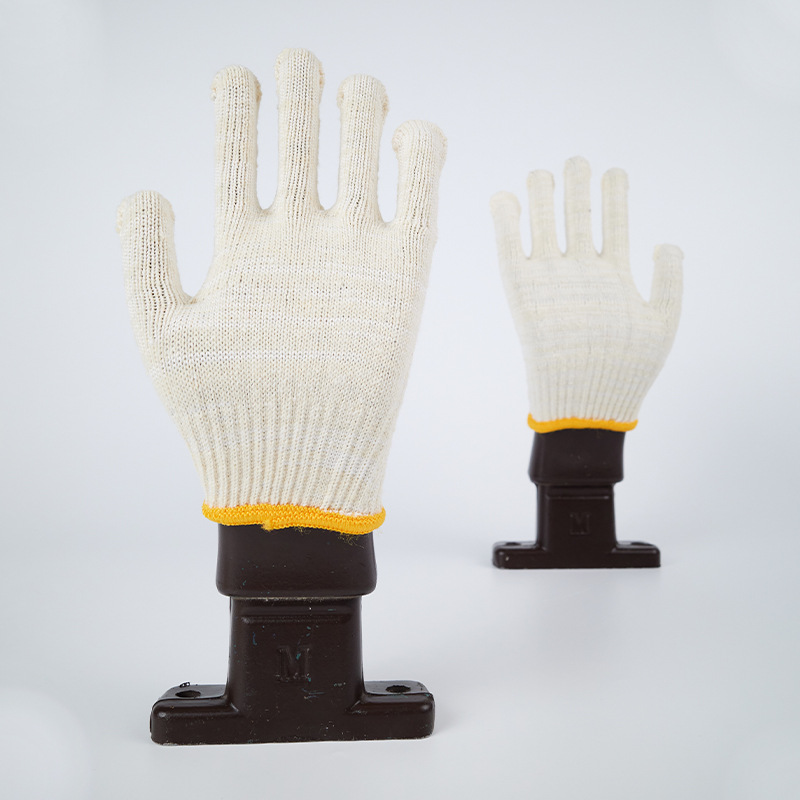 Factory Direct Sales Ten-Pin Construction Site Labor Protection Factory Mechanical Maintenance Express Handling White Silk Gloves Wholesale