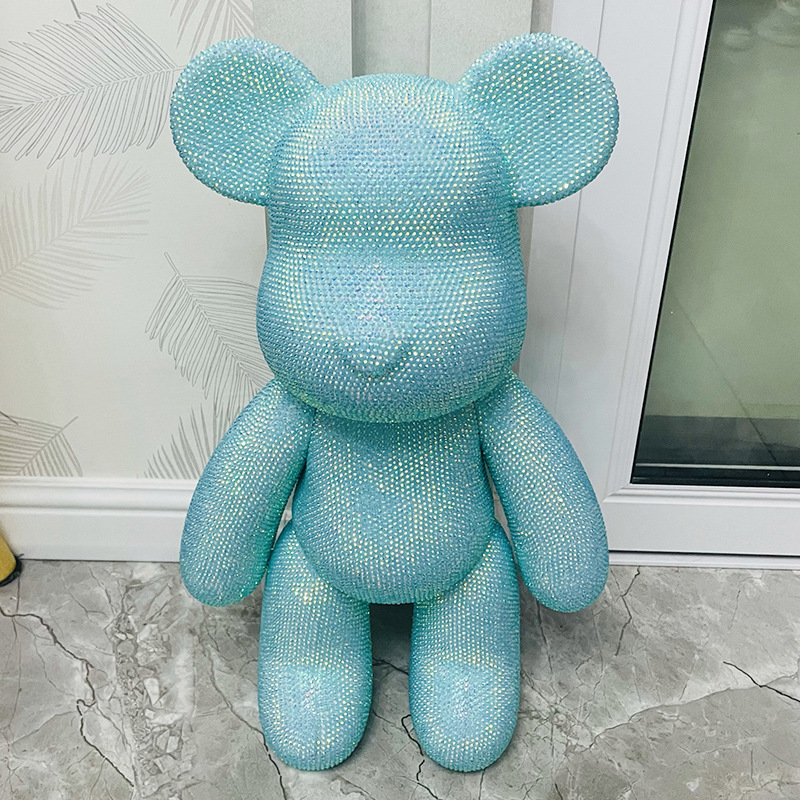 网红流体暴力熊贴钻石模型白胚手工diy材料包粘小熊公仔摆件玩具