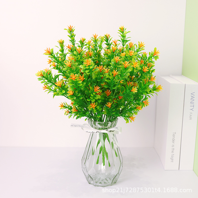 仿真米兰草花束塑料装饰工程花瓶家居酒店软装绿植假花满天星摆饰