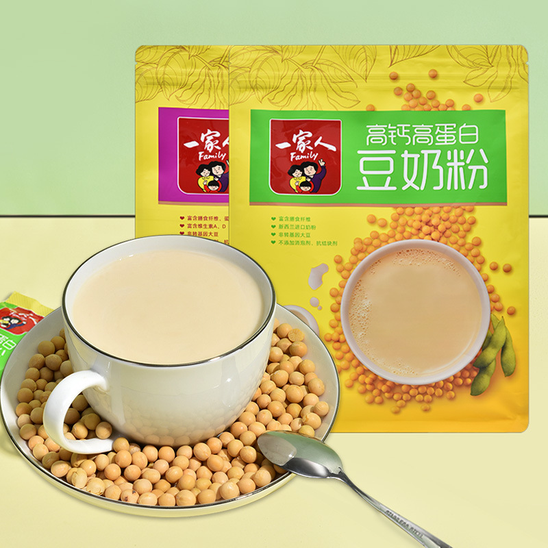 一家人香滑早餐豆奶粉免煮速溶冲饮高钙香浓经典原味饮品营养奶粉