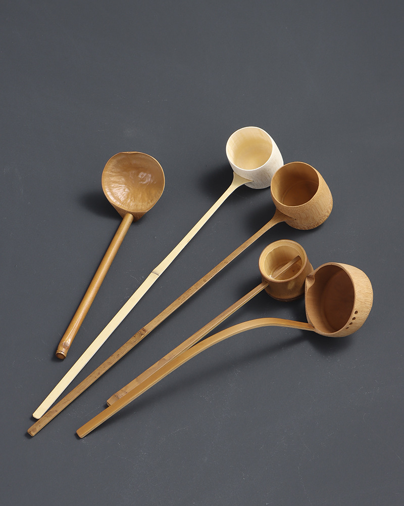 日式竹制小水勺 日本茶道配件竹制分茶汤勺 竹制取汤器 一件代发