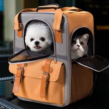 宠物双肩包猫咪背包外出便携猫包狗狗背包透气帆布包猫咪宠物用品