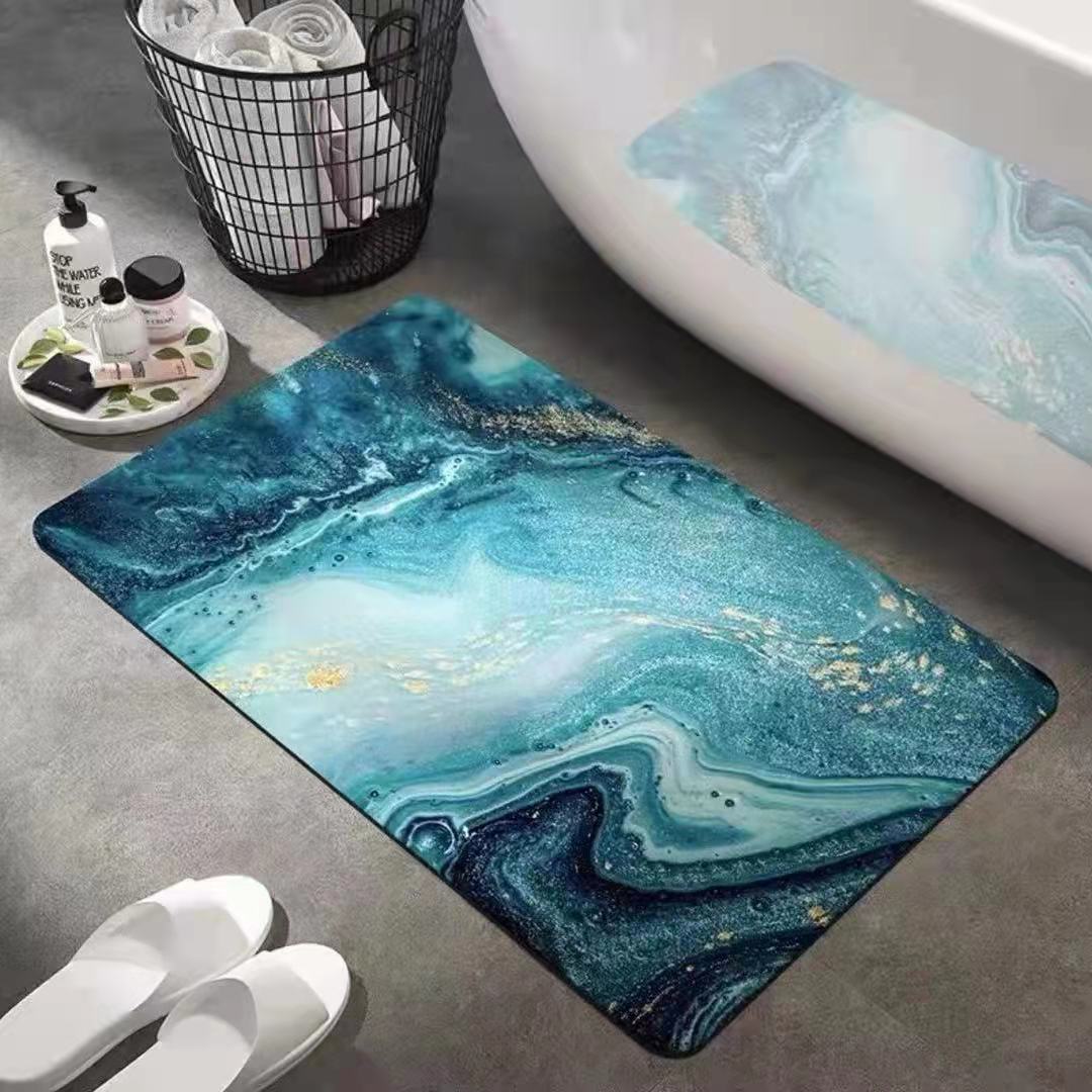 Factory Wholesale Soft Diatom Ooze Bathroom Mat Bathroom Entrance Non-Slip Mat Floor Mat Water-Absorbing Quick-Drying Seaweed Mud Mat