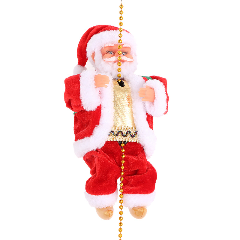 Climbing Beads Santa Claus Ladder Electric Old Man Music Music Little Doll Christmas Children's Toy Gift Cross-Border