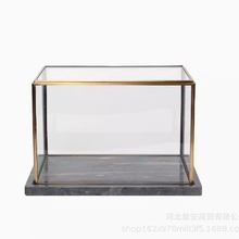 现代简约创意大理石底座玻璃罩饰品罩手办罩摆件罩防尘罩摆件罩