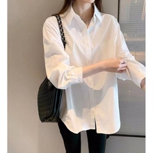 白衬衫女棉2024年新款春夏韩版设计感小众洋气上衣百搭休闲衬衣