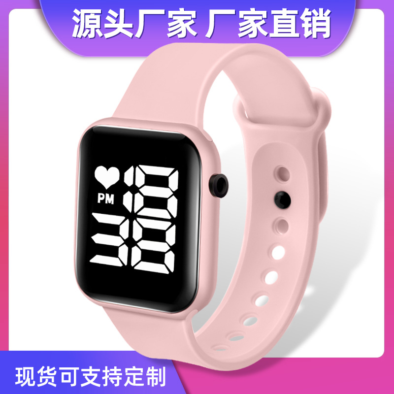 Trending on TikTok Hot Sale Small Square Led Children's Electronic Watch Creative Fashion Large Screen Student Digital Watch PF