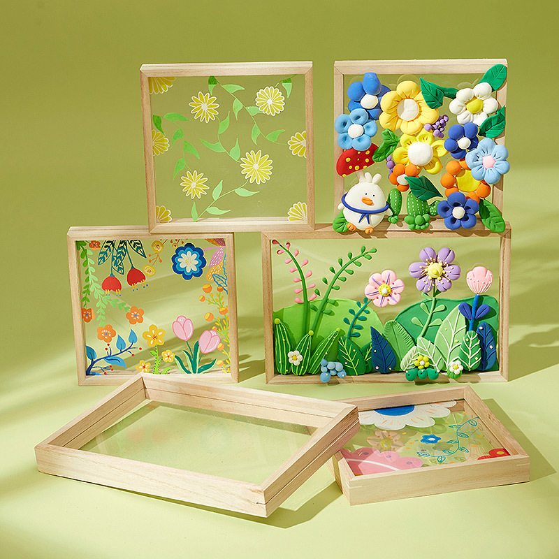 涂鸦环创亚克力创意手工diy材料春天透明相框幼儿园画儿童节画框