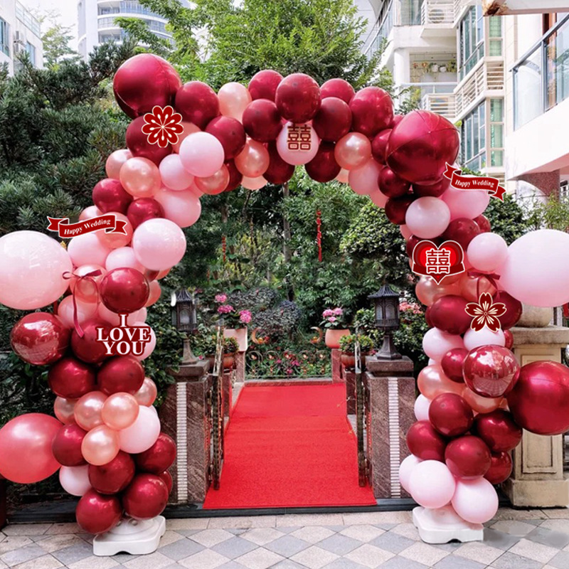 Wedding Ceremony Layout Arch Balloon Wedding Celebration Decoration Hotel Outdoor Welcome Wedding Arch Full Set Opening Balloon Set