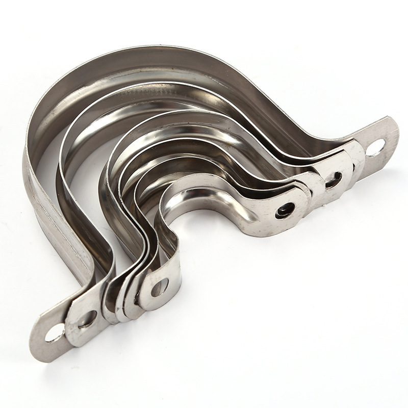 不锈钢管卡骑马卡马鞍卡欧姆卡u型卡扣管夹钢管卡扣固定件