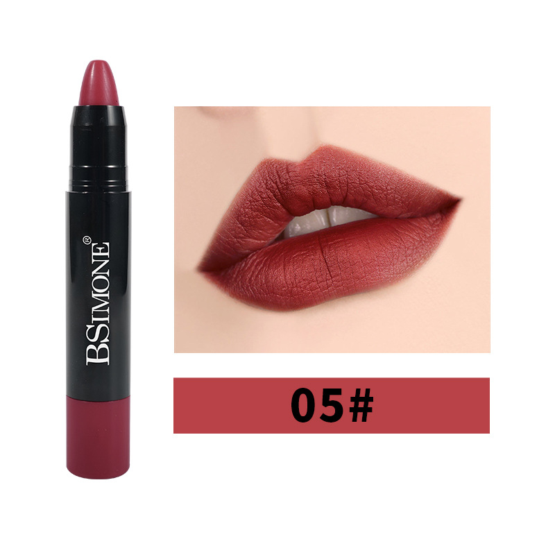 Exclusive for Cross-Border Bsimone Matte Lipstick No Stain on Cup Waterproof and Durable Hook Smooth Velvet Lipstick Pen