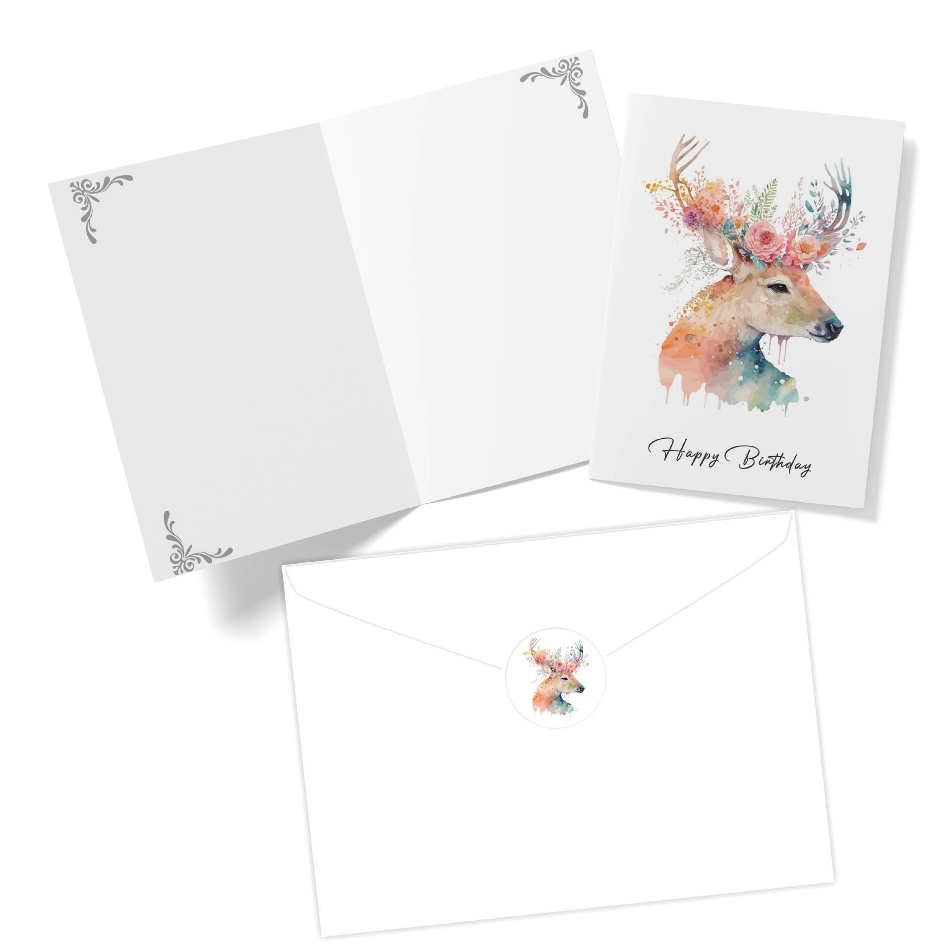 英语森林动物祝福卡彩虹圆点英语贺卡亚马逊热卖派对用品布置爆款