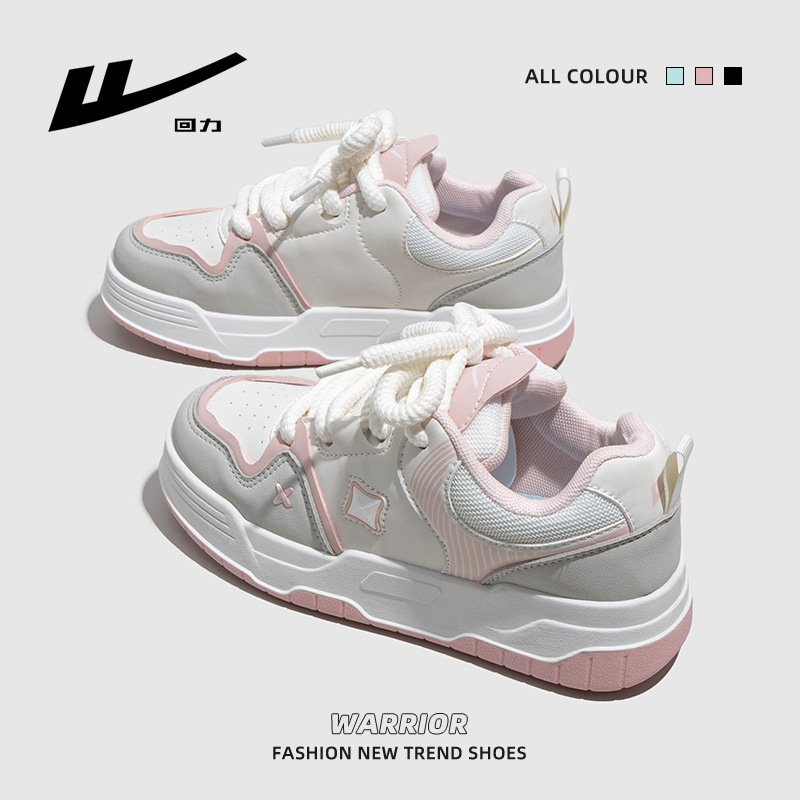 回力2024年春季新款小白鞋女厚底百搭鞋子女时尚休闲运动板鞋批发