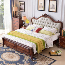 美式实木床1.8米主卧现代简约欧式1.5米高箱储物软包床2m双人大床