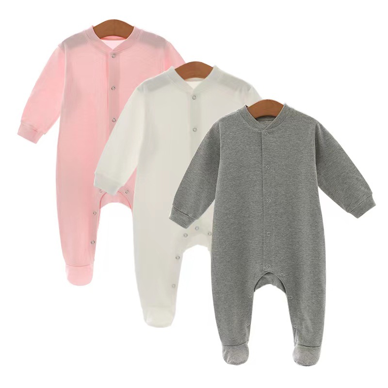 foreign trade european and american newborn newborn long-sleeved foot-wrapped romper baby baby romper jumpsuit hat + gloves