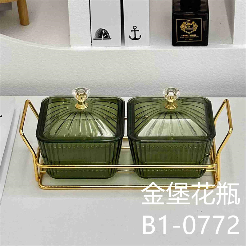 Green Plastic Square Fruit Plate Living Room Coffee Table Storage Box Refreshments Candy Plate Dim Sum Plate Snack Dish Dried Fruit Box