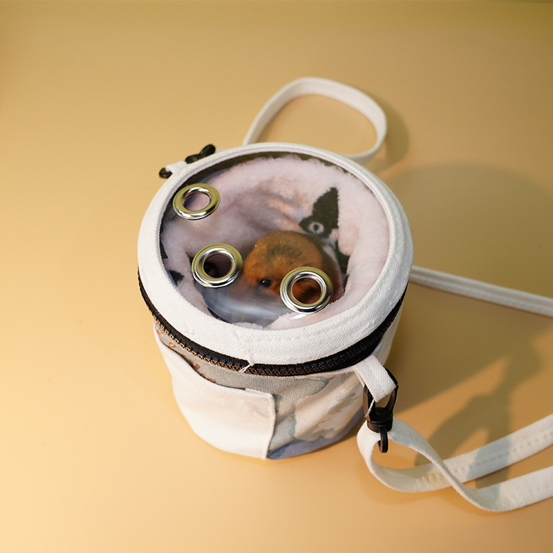 可视仓鼠外带包迷你单肩包挂包蜜袋鼯金丝熊用品散热防挤压高颜值