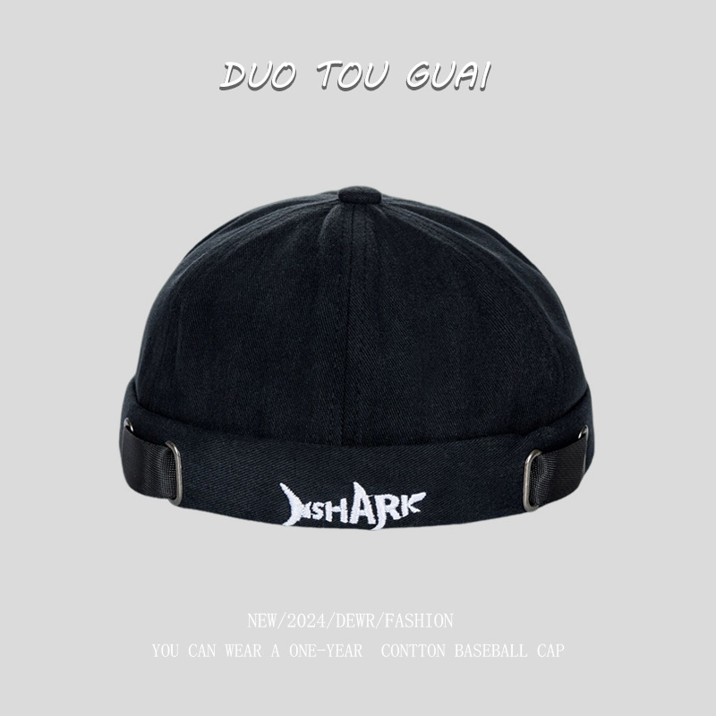 凌奇街头瓜皮帽子男四季潮人冷帽无檐嘻哈贝雷帽女百搭雅痞地主帽