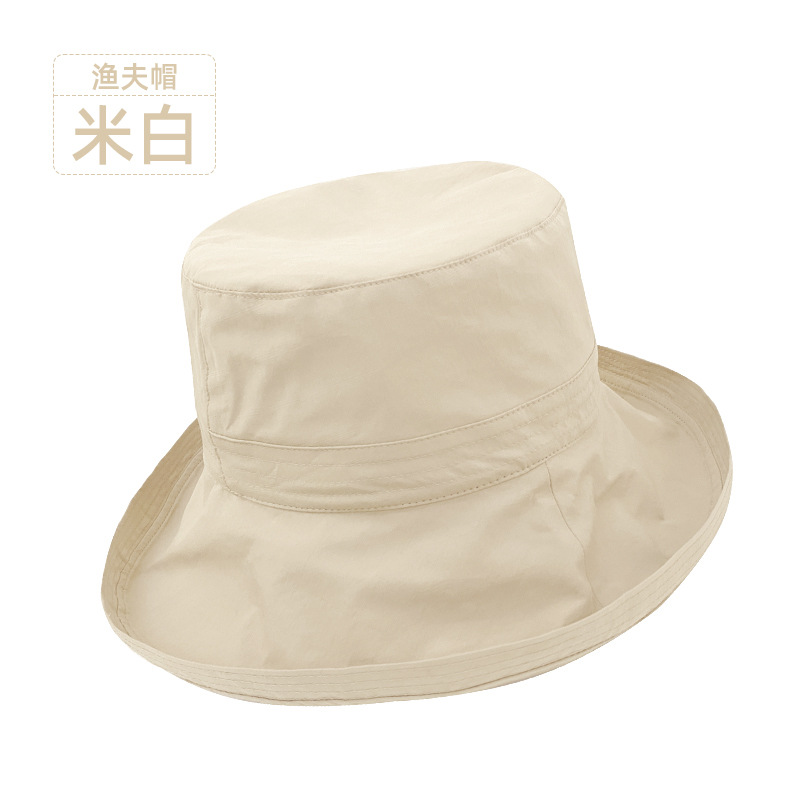 Spring Summer Japanese All-Matching Sun-Proof and Breathable Bucket Hat Solid Color Simple Sun Hat Outdoor Sports Women's Hat Wholesale