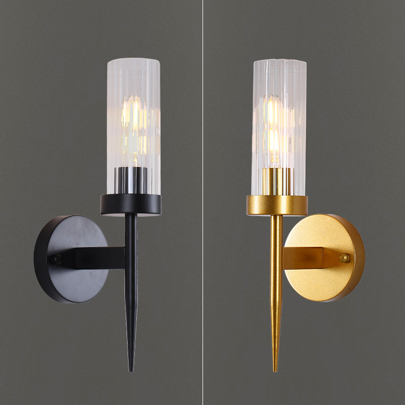 单双头铁艺壁灯北欧后现代轻奢背景墙壁灯美式书房卧室床头灯具