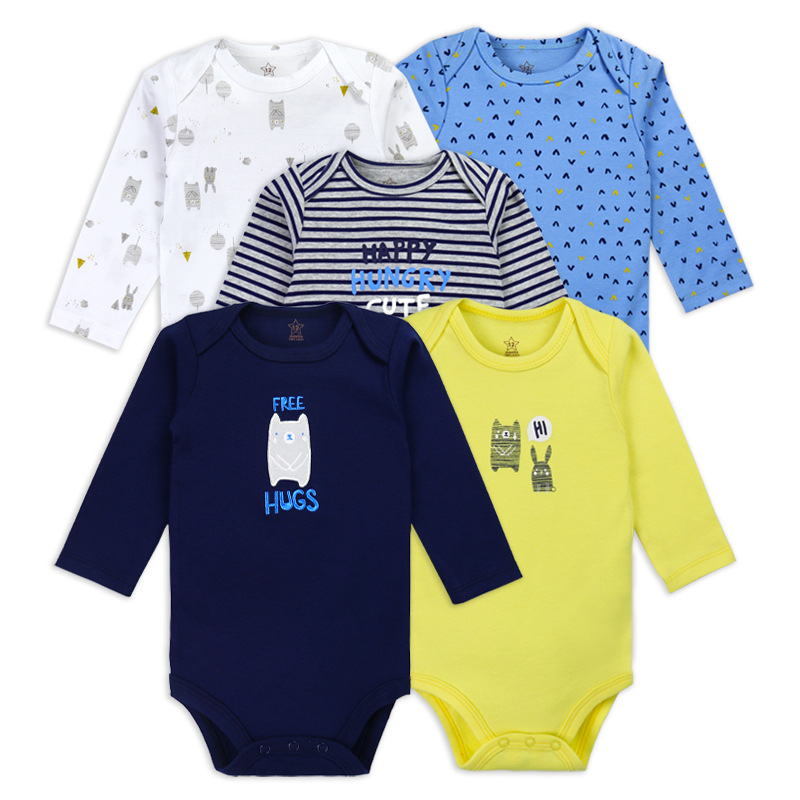INS Hot Newborn Triangle Rompers Cross-Border Long Sleeve Envelope Collar Baby's Romper Spring and Summer Baby Jumpsuit