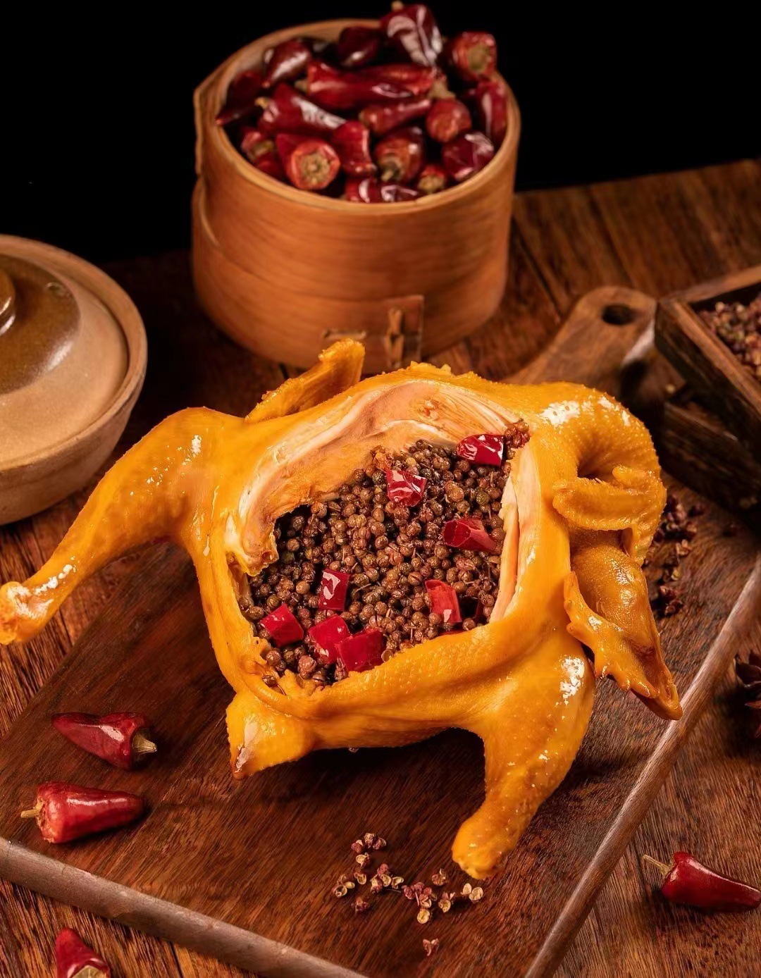 手撕麻椒鸡整只真空包装即食鸡盹卤味鸡胗熟食椒麻鸡速食手撕鸡