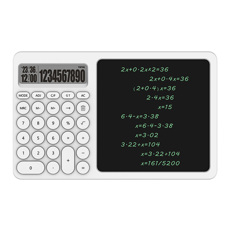 Multifunctional Calculator LCD Handwriting Board Desk Calendar Desk Alarm Clock Temperature Humidity Office Gift Calendar Writing Board