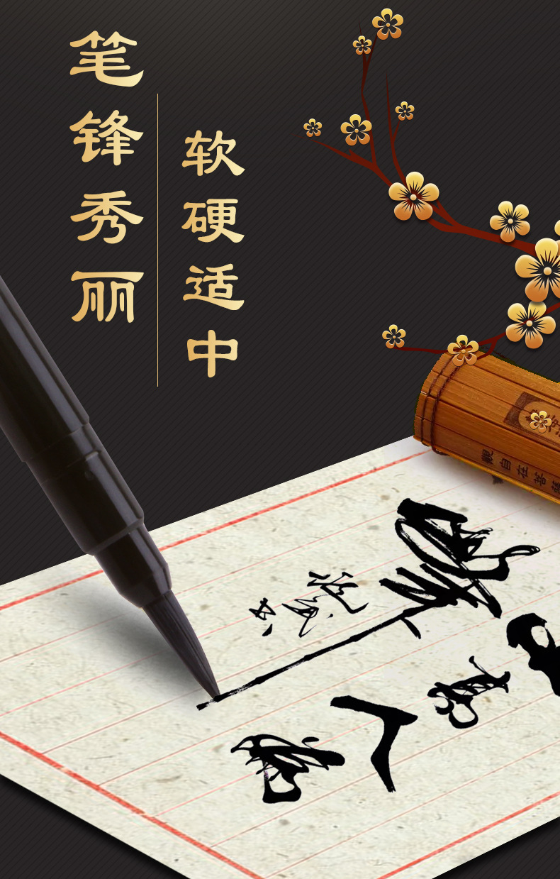 晨光自来墨毛笔套装初学者书法练字墨水笔可加墨软笔小楷b0243