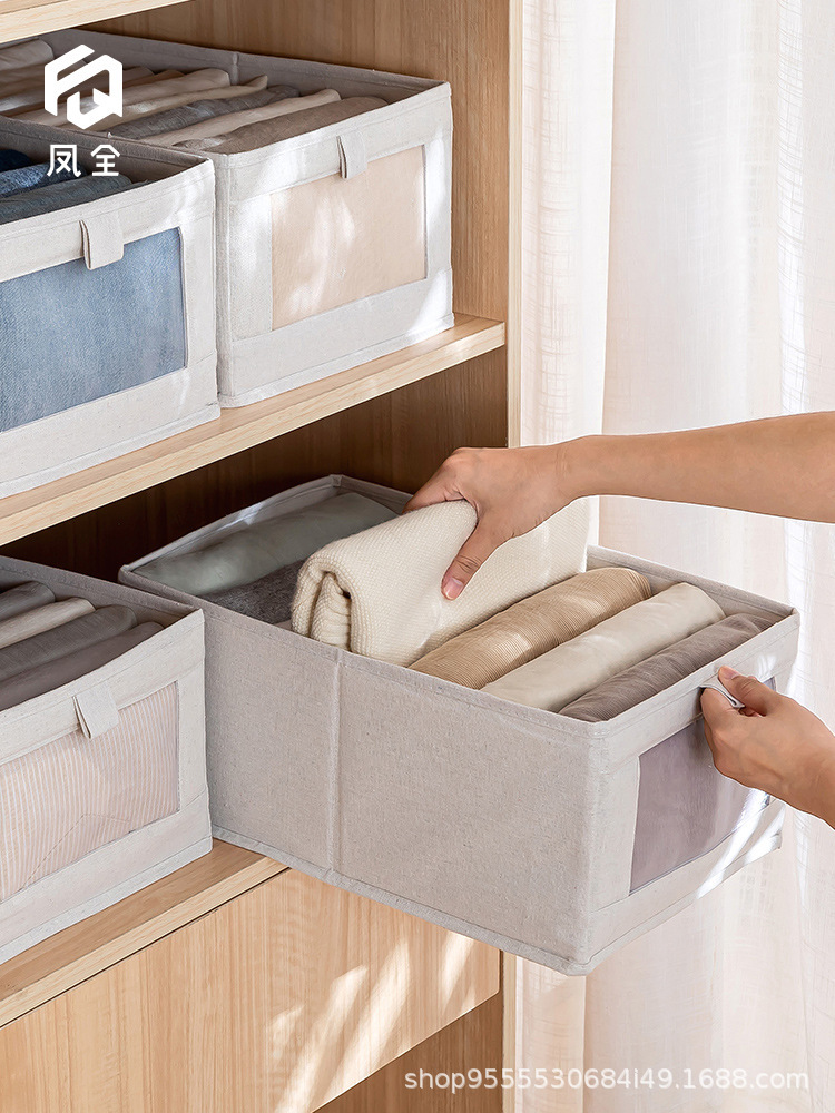 Cloth Wardrobe Visual Window Storage Box Drawer Underwear Clothes Storage Box Household Large Foldable Storage