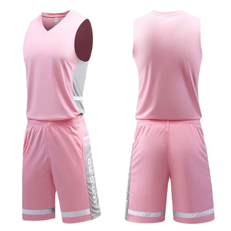 个性粉色篮球服男女款比赛队运动球衣骚粉球服24号篮球服印字号潮