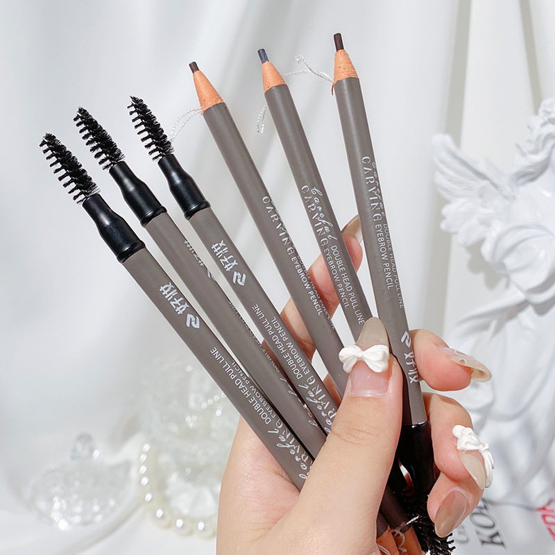 Genuine Goods Good Makeup Double-Headed Line Drawing Eyebrow Pencil Ultra-Fine Waterproof Not Smudge Long-Lasting Beginner Eyebrow Pencil Makeup Artist Special