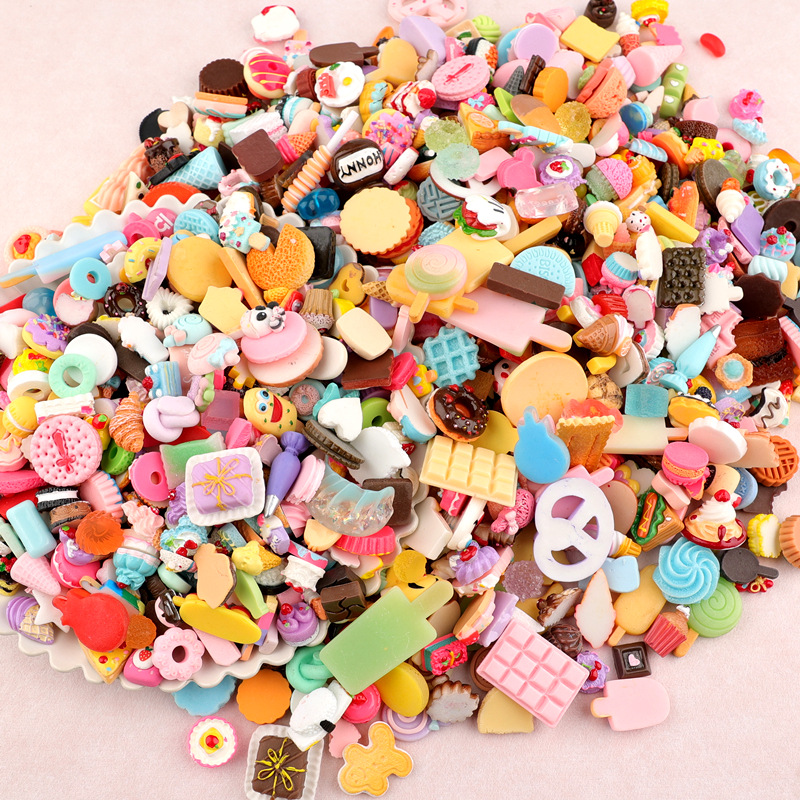 Resin Food Cake Biscuit Chocolate Lucky Bag Epoxy Cream Glue Mobile Phone Shell Material Diy Children's Hair Accessories