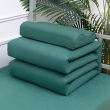 正品军绿色枕头制式军训专用橄榄绿蓝色单人宿舍护颈记忆棉枕头