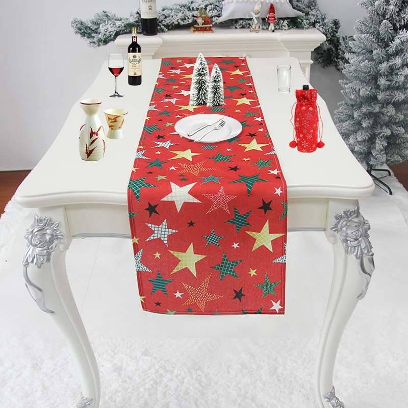 Christmas Table Runner Amazon Decorative Cloth Tablecloth Household Holiday Gift Long Tablecloth Placemat Dustproof Tablecloth